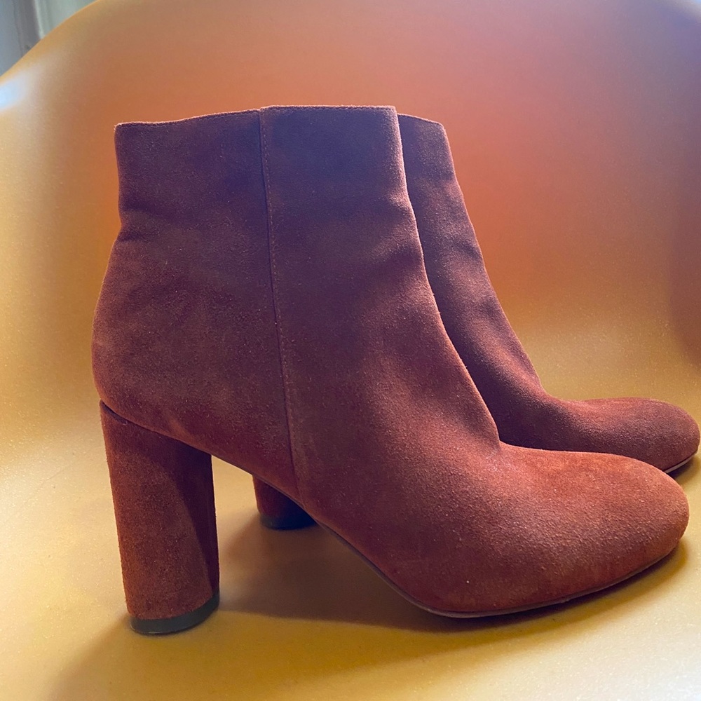 Suede INC stovepipe ankle boots